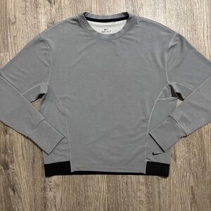 Nike Gray Crewneck Dri-FIT Sweatshirt with Black Trim
